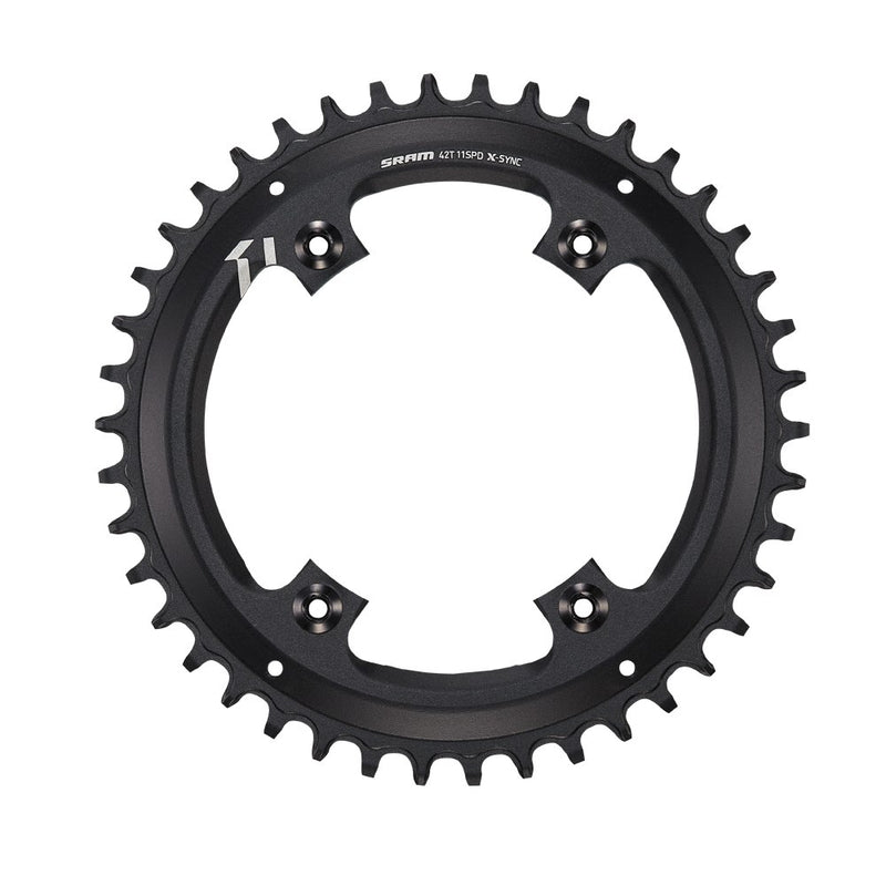 Load image into Gallery viewer, SRAM Chain Ring X-Sync 44 Tooth, 11 Speed Apex 1 Asymmetric 110 BCD Aluminium Black BB30 or GXP

