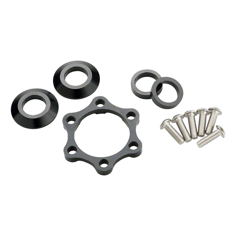 Load image into Gallery viewer, Problem Solvers Booster Front Wheel Adapter Kit -converts 15mm x 100mm 6-bolt hub to 15mm x 110mm 

