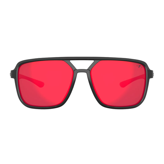 Tifosi Salto Sunglasses Blackout with Smoke Red Mirror Lens
