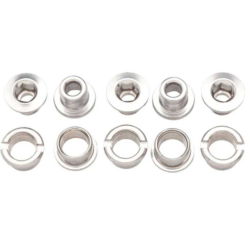 Load image into Gallery viewer, Problem Solvers Chainring Bolts Single Silver Alloy - 5 Pack

