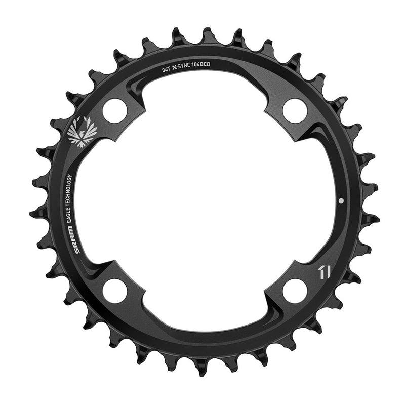 Load image into Gallery viewer, SRAM Chain Ring X-Sync 2 34 Tooth 104 BCD Steel Eagle Black

