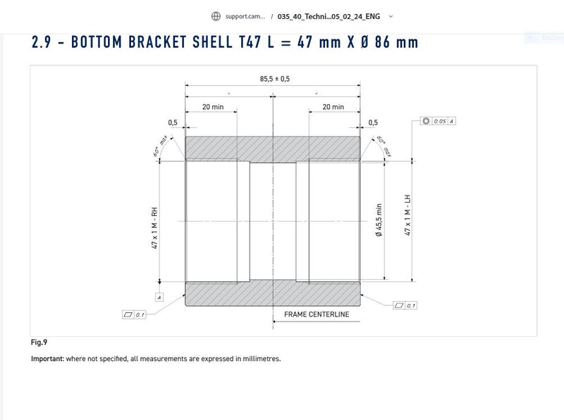 Load image into Gallery viewer, Campagnolo T47 x 86 specs
