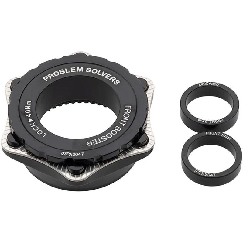 Load image into Gallery viewer, &quot;Problem Solvers Booster CenterLock Front Hub Adapter Kit - converts 142mm  CenterLock rear hub to 148mm
6-bolt disc rotor is required&quot;

