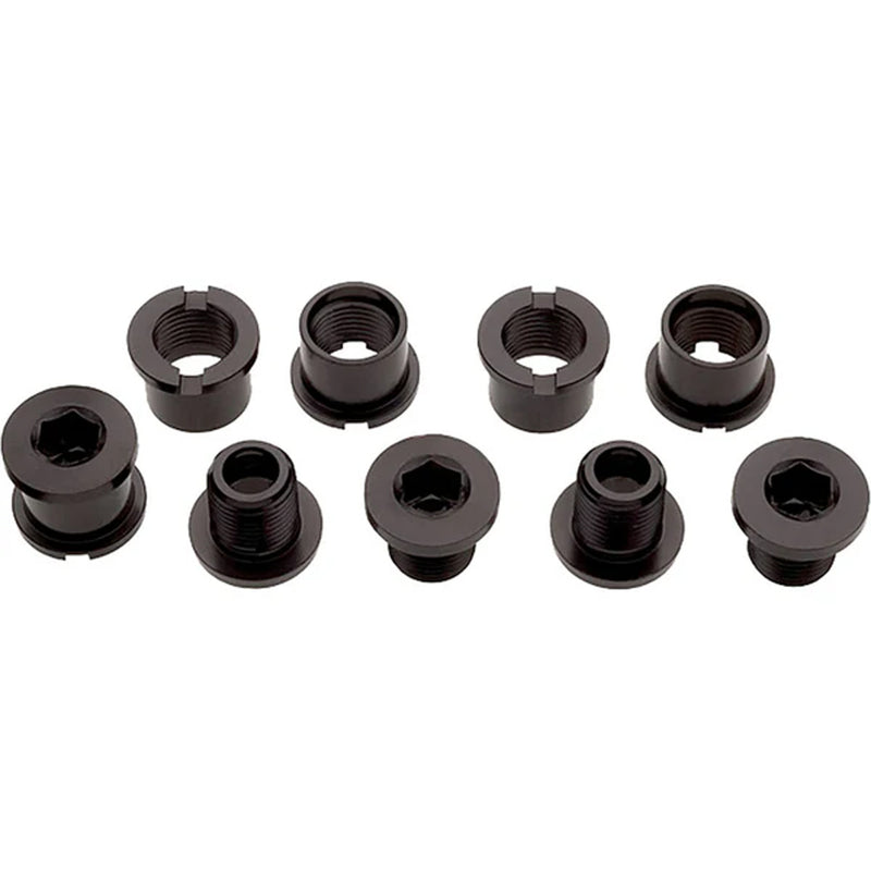 Load image into Gallery viewer, Problem Solvers Chainring Bolts Double Aluminium Black - 5 Pack

