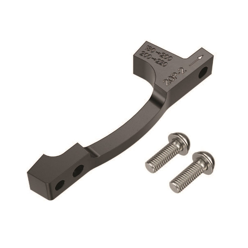 Load image into Gallery viewer, SRAM Post Bracket - 20 P 2 (FOR USE WITH 200MM AND 220MM ROTORS ONLY)  (180 to 200 OR 200 to 220), INCLUDES STAINLESS BRACKET MOUNTING BOLTS

