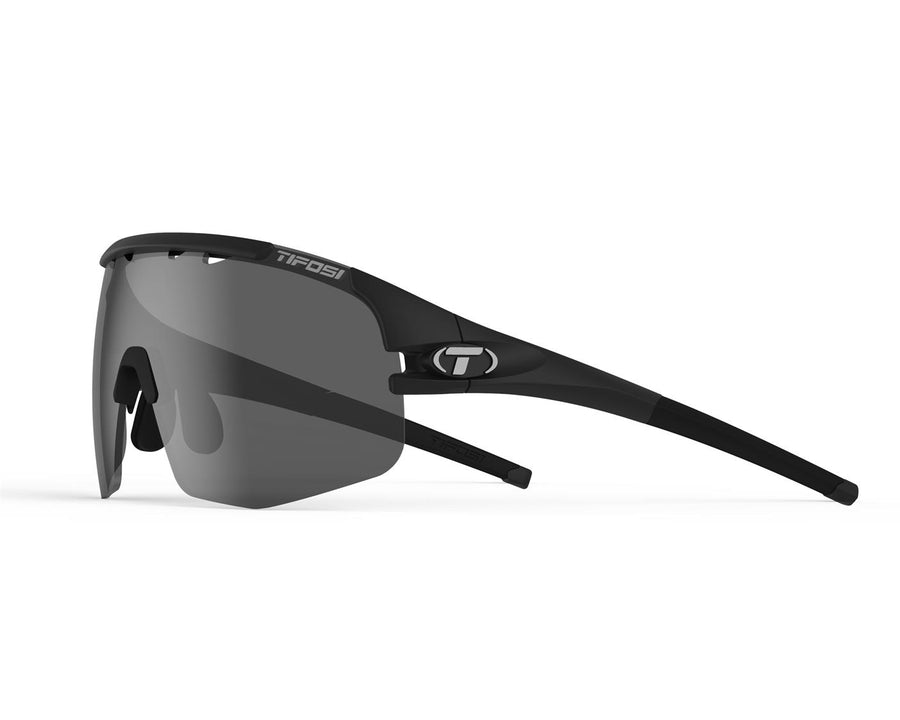 Tifosi Sledge Lite Sunglasses Matte Black with Smoke, AC Red and Clear Lens