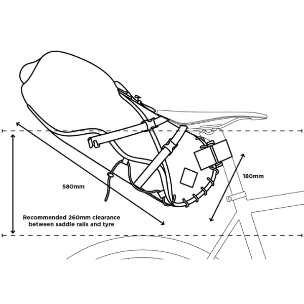 Load image into Gallery viewer, Restrap 18L Saddlebag Dimensions
