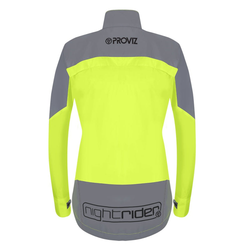 Load image into Gallery viewer, Proviz Nightrider 2.0 Women&#39;s Cycling Jacket Yellow - Rear
