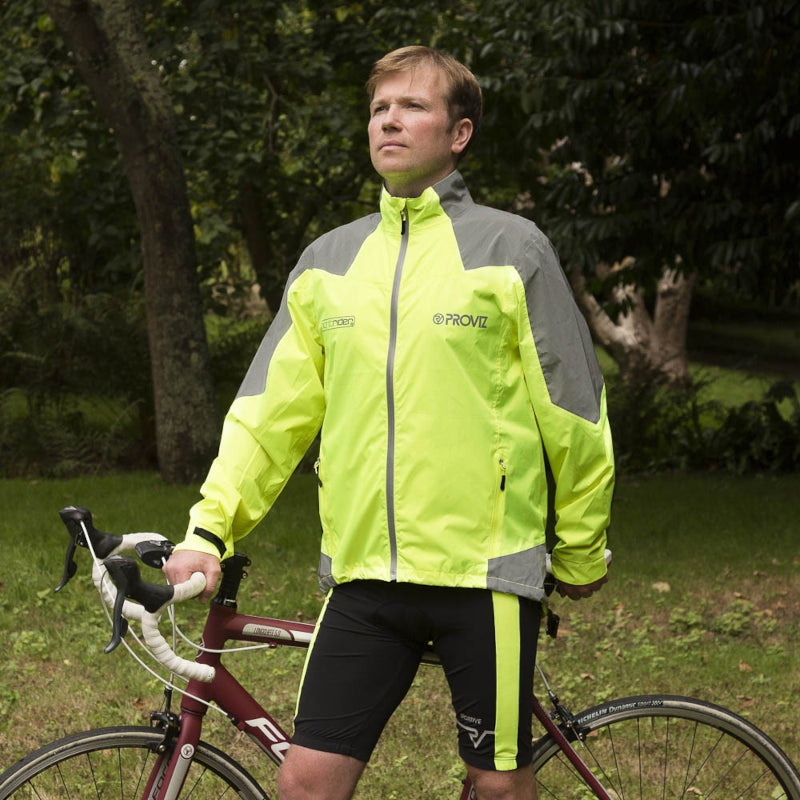 Load image into Gallery viewer, Proviz Nightrider 2.0 Men&#39;s Cycling Jacket Yellow - Daytime
