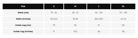 Proviz Nightrider Waterproof Overtrousers - Sizing guide