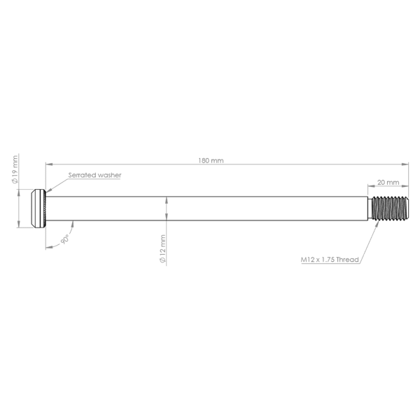 Load image into Gallery viewer, 180mm x 12mm 1.75mm Pitch Rear Axle tn
