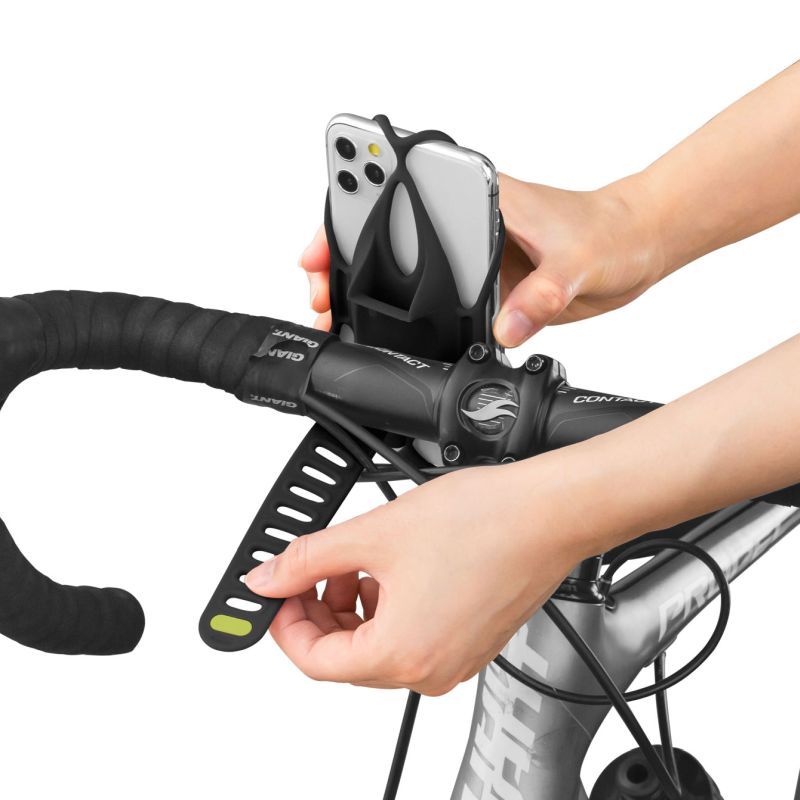 Load image into Gallery viewer, Bone Collection Bike Tie 4 + Power Strap Smartphone Holder Black
